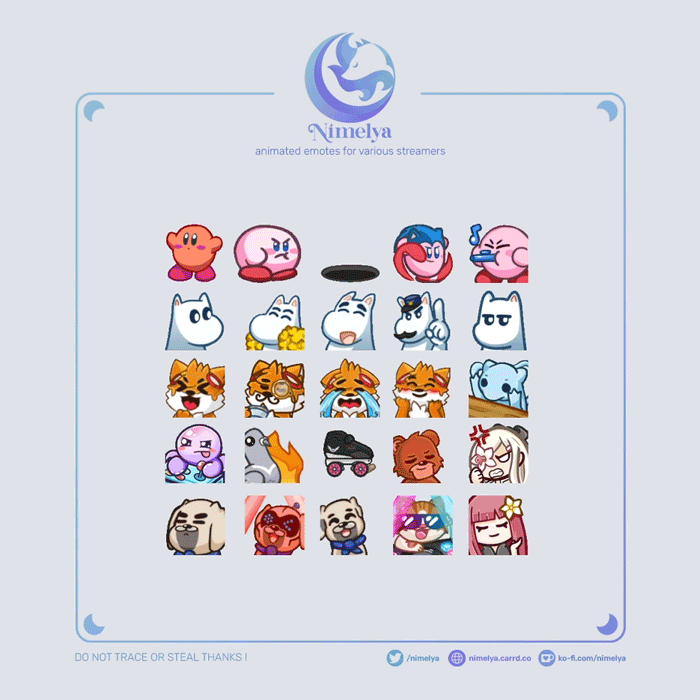 Various animated emotes